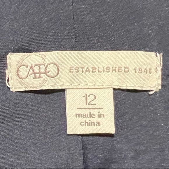 Cato Sz 12 Women’s Navy and Burgundy Plaid‎ Blazer Jacket - Picture 5 of 5